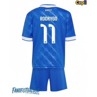 Real Madrid Rodrygo Goes #11 Echipament de Fotbal Replică 2025-26 Copii Treilea (+ Șorturi)